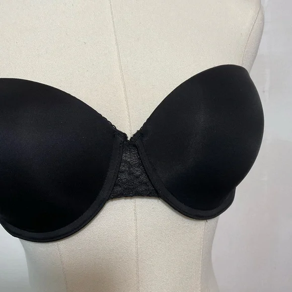 Calvin Klein Bra‎ 34 D Strapless Push Up Black Padded Support - Picture 3 of 5